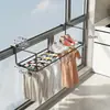 Hogar Guardia de Ventana Antirrobo Zapatero Repisa de Ventana Colgador de Ropa Colgante Balcón Artefacto Multifuncional para Secado y Almacenamiento