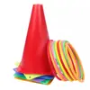 Fabricante Personalizado Balde de Obstáculo Anel Plástico Futebol Treinamento Bloqueio de Estrada Obstáculo Jogo Familiar Infantil Balde de Arremesso Tampa
