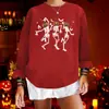 2023 novo comércio exterior Halloween fofo estampado padrão de caveira dançante Gola redonda suéter fino Gola redonda pescoço