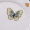 5,5cm Peça de Tecido Bordada Borboleta Tridimensional Acessório de Grampo de Cabelo Artesanal DIY Decoração de Acessório de Roupa Estilo Coreano