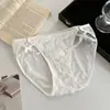 Rosa Fanghua~Nova calcinha de renda estilo francês para mulheres, cintura baixa sexy, design vazado de puro desejo, calcinha feminina com forro de algodão puro