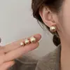 Pendientes Pequeños de Bombilla Imitación Perla Champagne para Mujer, Pendientes de Nuevo Estilo Popular, Lujo Ligero, Gama Alta, Joyería Elegante para Orejas