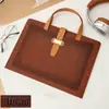 Bolsa de documentos A4 transfronteriza, bolsa de mano de cuero para archivos, bolsa de archivo, carpeta, maletín de negocios, se puede imprimir con logo, adecuada para el trabajo diario