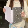 Funda para tableta iPad mini7/6 con diseño de rayas de estrellas moradas, simple Pro de 13 pulgadas con ranura para lápiz, coreana