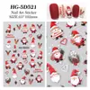 Pegatinas Originales para Uñas con Relieve de Santa Claus, Lote Mixto Variado, Pegatinas Navideñas 3D Transfronterizas Modelo Hg