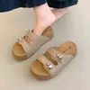Sandalias de Chanclas Birkenstock de Suela Gruesa de Pastel de Arroz Retro para Mujer Verano Exterior 2026 Sandalias Nuevas Súper Calientes Casuales Versátiles Chanclas de Una Tira