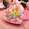 Anéis de Resina de Desenho Animado com Pedras Preciosas de 36 Peças - Conjunto de Anéis de Plástico para Meninas de Jardim de Infância