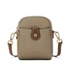 Bolsa Popular de Couro Genuíno para Celular Feminina 2024 Nova Bolsa Transversal de Couro Macio Bolsa Feminina Versátil de Ombro Único Mini Bolsa Pequena de Couro de Vaca