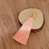 Anel de puxar 8cm fio dourado chapéu canelado borla borla marcador de página pingente sachê diy sachê borla leque borla