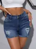 Jeans rasgados de mezclilla elástica para mujer, transfronterizos, sexys y que realzan la figura, perfectos para salidas casuales