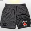 Explosiones Europeas y Americanas Verano Pantalones Cortos Dobles para Hombre Deportes Fitness Pantalones Cortos de Secado Rápido para Correr Casual Transpirable Pantalones de Entrenamiento
