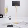 Suporte de menu de aço inoxidável transfronteiriço, clipe de menu, placa de número de mesa para hotel, restaurante, casamento, cartão de mesa, porta-cartão de assento, suporte de menu