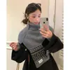 Bufanda Chal Tejido Jacquard Fair Isle Vintage para Mujer, Capa Cálida de Invierno para Superponer, Calentador de Cuello de Cuello Alto, Ropa de Abrigo