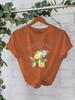 Estación Independiente Europea y Americana Transfronteriza Elegante Camiseta para Mujer en Stock Estampado de Flores de Limón Positano Verano Nueva de Manga Corta