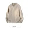 Nova Camiseta Masculina Primavera/Outono 2026 Estilo Old Money Casual Americano Preguiçoso Tie-dye Gola Henley Manga Longa Camiseta Top Masculino