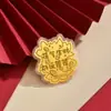 Adesivo de Moeda de Ouro Lótus Dourado Ouro Puro 999 Lótus Traz Riqueza e Boa Sorte Adesivo para Celular Lótus Presentes Físicos para Clientes