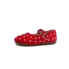 Sapatos de Couro para Meninas 2026 Outono Novo Sapatos de Princesa com Pérolas Solado Macio Antiderrapante para Crianças Médias e Grandes Mocassins Versáteis