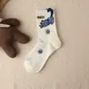 Calcetines Nuevos Originales de Primavera Temprana, Calcetines de Mujer Sin Costuras, Estilo Coreano Estilo Ins Gato Cola 3D Dibujos Animados Calcetines de Media Caña para Mujer de Moda