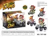 Juguete de motocicleta de dinosaurio para niños transfronterizo, de fricción, todoterreno de simulación, dinosaurio de cuatro ruedas, de fricción, para niños