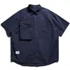 Camisa de Manga Corta Impermeable de Secado Rápido para Exteriores Estilo Montaña para Hombre Verano Cityboy Multibolsillos Holgada Ropa de Trabajo Camisa Casual