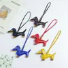 Huayang Cuero de PU Perro Dachshund Correa de Mano Bolso Colgante Lanyard para Teléfono Accesorios Llavero de Coche DIY Nuevo