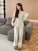 Conjunto Tricot Suave Estilo Coreano para Mulheres, Design Outono e Inverno, Top Fenda com Botões e Saia Cintura Alta Conjunto Duas Peças 195