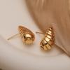 Moda australiana antiga europeia e americana simples cobre banhado a ouro padrão espiral brincos de gota de água feminino INS nicho retro temperamento brincos