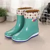 Botas de agua de gelo botas de agua zapatos impermeables para mujer cortos cocina lavado de autos zapatos de goma botas cubre zapatos adulto antideslizantes lavandería verano