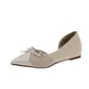 Zapatos de mujer de estilo delicado con lazo, punta fina, modelo nuevo 2026 con aumento interno de altura, corte bajo, recorte lateral, suela blanda, adecuados para ir al trabajo, zapatos Mary Jane