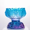 Suporte Colorido de Lâmpada de Manteiga de Vidro para Uso Doméstico, Base para Velas para Oferecer ao Buda, Lâmpada de Vela Duradoura, Suporte de Vela de Lótus
