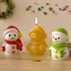 Poppy DIY Muñeco de Nieve Navideño Molde de Silicona Vela de Aromaterapia Forma de Corazón Pentagrama Muñeco de Nieve Molde de Yeso