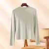 Venta al por mayor transfronteriza europea y americana de tops finos de otoño para mujer, cuello medio, talla grande, manga larga, ropa interior cálida, adecuada para usar en capas o como prenda exterior
