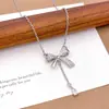 Colar Novo Estilo Colar com Laço de Fita Acessórios para Mulheres Estilo Ins Senso de Design de Nicho Moda Versátil Corrente para Clavícula para Mulheres