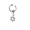 Promoção quente sem furo na orelha clipe de orelha com mola estilo cool earring redondo círculo de aço inoxidável cruz estrela de seis pontas brincos com pingente