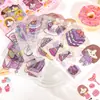 Juego de pegatinas con forma de corazón para manualidades, diseño de dibujos animados de niña, 100 pegatinas decorativas con forma de corazón