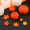 Molde de silicona con forma de hoja de arce y calabaza tridimensional para bricolaje de Halloween, molde de simulación de vela de aromaterapia para decoración de pastel de calabaza