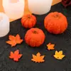 Molde de Silicone para Bolo de Abóbora de Halloween com Folha de Bordo, Molde para Bolo de Assar, Molde DIY para Assar, Gesso Aromaterápico, Molde para Vela
