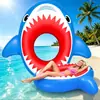 Flotador de tiburón grande en stock del fabricante, Flotador para axilas para adultos, Cama flotante para agua, Juguete acuático para adultos, Flotador de natación divertido