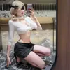 Lingerie Divertida e Sedutora Uniforme de Secretária Sexy Transparente Não Precisa Tirar Desejo Puro qqny Pijama Jovem Seduzindo Abstinência Roupa Divertida Sexual