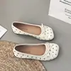 Estilo Suave Corte Bajo Zapatos de Salón Zapatos de Abuela para Mujer Mocasines Bailarinas Francesas Estilo Nuevo Lazo 2026 Remaches de Hada