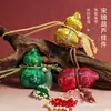 Bolsa de Incenso Estilo Chinês Abóbora com Borla de Cristal, Pingente de Abóbora em Brocado Song, Presente de Ponto Turístico Cultural e Criativo da Tendência Nacional, Pingente de Bolsa de Incenso