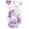 Tatuaje Temporal Luminoso de Unicornio Colorido Seguro Duradero Impermeable Arcoíris Infantil No Tóxico Dibujo Animado Pegatina Brazo