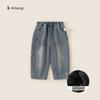 Bangxuan Ropa Infantil Invierno Nuevo Pantalones Infantiles Pantalones Cálidos Forrados de Polar Engrosados Pantalones Rectos para Bebé Niña Jeans para Niñas