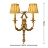 Luminária de parede retrô estilo europeu toda em cobre Lâmpada frontal para espelho de corredor de vila Iluminação decorativa para parede de fundo de sala de estar, sala de jantar, quarto Lâmpadas