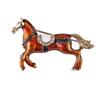 Broche de caballo al galope con forma de gota de aceite de esmalte estilo retro europeo y americano, elegante broche de traje para hombres y mujeres.