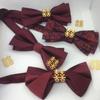 Pajarita de boda estilo chino para padrino de boda, vestido formal para hombre, novio, boda, vino tinto, lazo estilo británico coreano.