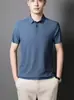 Camisa Polo de Manga Corta para Hombre, Verano, Delgado, Seda de Hielo, Gama Alta, Casual de Negocios, Elástica, Cuello Camisero, T-Shirt, Talla Regular