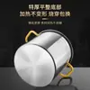 Cubo Redondo Engrosado de Acero Inoxidable Grado Alimenticio 304 con Tapa, Cubo para Sopa Comercial, Cubo para Comida Estofada, Cubo de Agua para el Hogar, Olla Grande al por Mayor