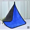 Toalla de limpieza para coche de vellón de coral de doble color y doble cara al por mayor de fábrica, paño de limpieza para coche no rayante, absorbente y sin pelusa