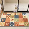 Alfombrilla de baño retro, absorbente y de secado rápido, se puede cortar a medida, alfombrilla antideslizante para pies, alfombrilla de tierra de diatomeas fácil de mantener para el inodoro